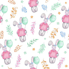 Load image into Gallery viewer, Bunnies with Ballons Peel & Stick Wallpaper N04051