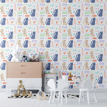 Load image into Gallery viewer, Little Cats and Dogs Peel & Stick Wallpaper N04059