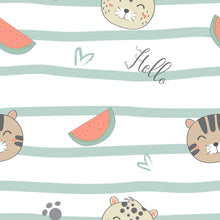 Load image into Gallery viewer, Stripes With Cats Peel & Stick Wallpaper N04073