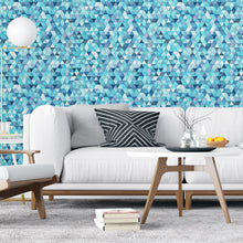 Load image into Gallery viewer, Mosaic Blue Peel & Stick Wallpaper N04076