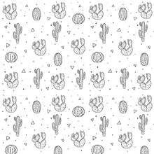 Load image into Gallery viewer, Cactos Black and White Peel & Stick Wallpaper N04077