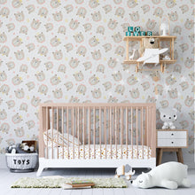 Load image into Gallery viewer, Bear with Crown Peel & Stick Wallpaper N04080