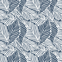 Load image into Gallery viewer, Leaves Blue White Peel & Stick Wallpaper N04105