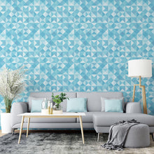 Load image into Gallery viewer, Blue & White Geometric Peel & Stick Wallpaper N04111