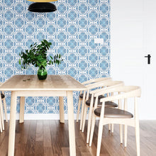 Load image into Gallery viewer, Ethnic Blue and White Peel & Stick Wallpaper N04140