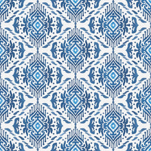 Load image into Gallery viewer, Ethnic Blue and White Peel & Stick Wallpaper N04140