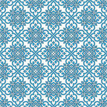 Load image into Gallery viewer, Damask Mandala Blue Peel & Stick Wallpaper N04142