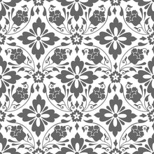 Load image into Gallery viewer, Damask Gray Flowers Peel & Stick Wallpaper N04152