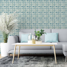 Load image into Gallery viewer, Tile Blue and Green Peel & Stick Wallpaper N04163