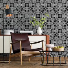 Load image into Gallery viewer, Damask Black and White Peel & Stick Wallpaper N04175
