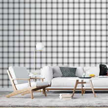 Load image into Gallery viewer, B&W Plaid Peel & Stick Wallpaper N04189