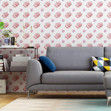 Load image into Gallery viewer, Pink Minimalist Flowers Peel & Stick Wallpaper N04202