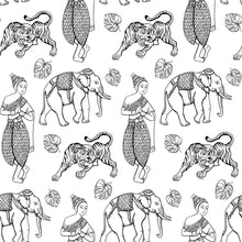 Load image into Gallery viewer, Indian Black and White Peel & Stick Wallpaper N04221
