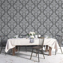 Load image into Gallery viewer, Damask Grey Peel & Stick Wallpaper N04252