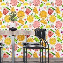 Load image into Gallery viewer, Fruits Tropical Multi-Color Peel & Stick Wallpaper N04266