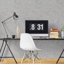 Load image into Gallery viewer, Leaves Grey Peel & Stick Wallpaper N04274