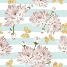 Load image into Gallery viewer, Stripes and Flowers Peel & Stick Wallpaper N04299