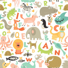 Load image into Gallery viewer, Animals and Letters Colorful Peel & Stick Wallpaper N05004