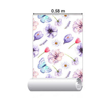 Load image into Gallery viewer, Lilac Flowers Watercolor Peel & Stick Wallpaper N05043