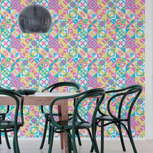 Load image into Gallery viewer, Colorful Tile Retro Peel & Stick Wallpaper N05098