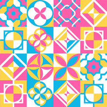 Load image into Gallery viewer, Colorful Tile Retro Peel & Stick Wallpaper N05098
