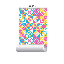 Load image into Gallery viewer, Colorful Tile Retro Peel & Stick Wallpaper N05098