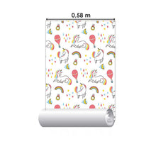 Load image into Gallery viewer, Unicorns and Rainbows Peel & Stick Wallpaper N05109