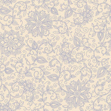 Load image into Gallery viewer, Floral Off White and Blue Peel & Stick Wallpaper N05117
