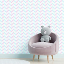 Load image into Gallery viewer, Chevron Pink and Blue Peel & Stick Wallpaper N05194
