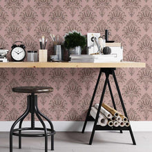 Load image into Gallery viewer, Damask Classic Pink Antigo Peel & Stick Wallpaper N05197
