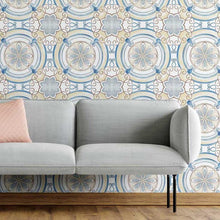 Load image into Gallery viewer, Hand Painted Delft Tile Peel & Stick Wallpaper N05211