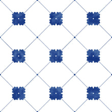 Load image into Gallery viewer, Tile Vintage White and Blue Peel & Stick Wallpaper N05217