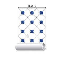 Load image into Gallery viewer, Tile Vintage White and Blue Peel & Stick Wallpaper N05217