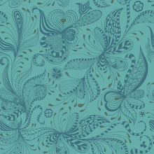 Load image into Gallery viewer, Ethnic Floral Blue Peel & Stick Wallpaper N05258