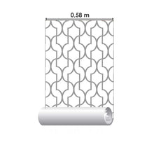 Load image into Gallery viewer, White & Grey Geometric Peel & Stick Wallpaper N05267