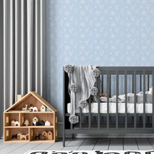 Load image into Gallery viewer, Flowers and Leaves Blue Peel & Stick Wallpaper N05277