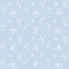 Load image into Gallery viewer, Flowers and Leaves Blue Peel & Stick Wallpaper N05277