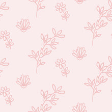 Load image into Gallery viewer, Flowers and Leaves Pink Line Peel & Stick Wallpaper N05279