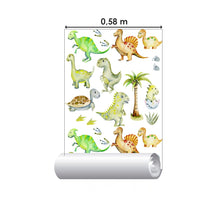Load image into Gallery viewer, Watercolor Dinosaurs Peel & Stick Wallpaper N06001
