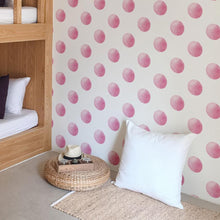 Load image into Gallery viewer, Polka Dots Watercolor Pink and White Peel & Stick Wallpaper N06010