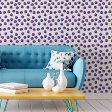 Load image into Gallery viewer, Dark Blue Chalk Polka Dots Peel & Stick Wallpaper N06029