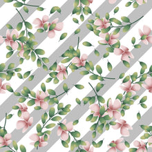 Load image into Gallery viewer, Striped With Floral Peel & Stick Wallpaper N06032