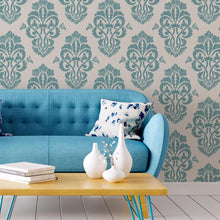 Load image into Gallery viewer, Floral Damask Soft Green Peel & Stick Wallpaper N06044