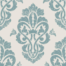 Load image into Gallery viewer, Floral Damask Soft Green Peel & Stick Wallpaper N06044