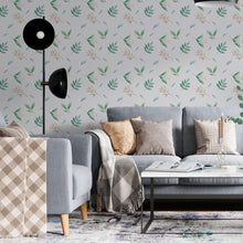 Load image into Gallery viewer, Leaves and Flowers Watercolor Peel & Stick Wallpaper N06070