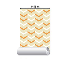 Load image into Gallery viewer, Chevron Yellow White and Cream Peel & Stick Wallpaper N06122