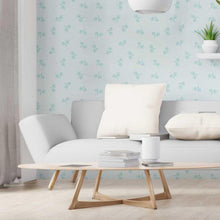 Load image into Gallery viewer, Minimalist Green Flowers Peel & Stick Wallpaper N06132
