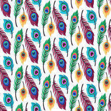 Load image into Gallery viewer, Colorful Peacock Feathers Peel & Stick Wallpaper N06135