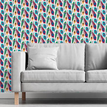 Load image into Gallery viewer, Colorful Peacock Feathers Peel & Stick Wallpaper N06135