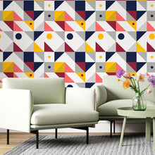 Load image into Gallery viewer, Geometric Retro Peel & Stick Wallpaper N06136